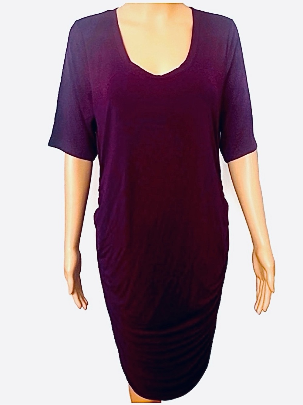 Motherhood  Purple Ruched T-Shirt Dress